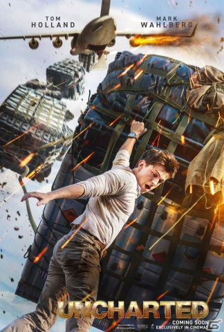 映画「アンチャーテッド」空へ放りだされたネイトが荷物につかまりながら挑むエアバトルを収めた予告映像が公開！の画像1