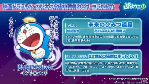 「ぷよぷよ!!クエスト」にて「映画ドラえもん のび太の宇宙小戦争2021」とのコラボが開催決定！とくもりとっくんの詳細も判明した生放送まとめの画像23