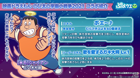 「ぷよぷよ!!クエスト」にて「映画ドラえもん のび太の宇宙小戦争2021」とのコラボが開催決定！とくもりとっくんの詳細も判明した生放送まとめの画像27