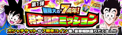 「ドラゴンボールZ ドッカンバトル」にて「無限大の究極バトル！7周年特大DOKKAN謝祭」が実施！の画像4