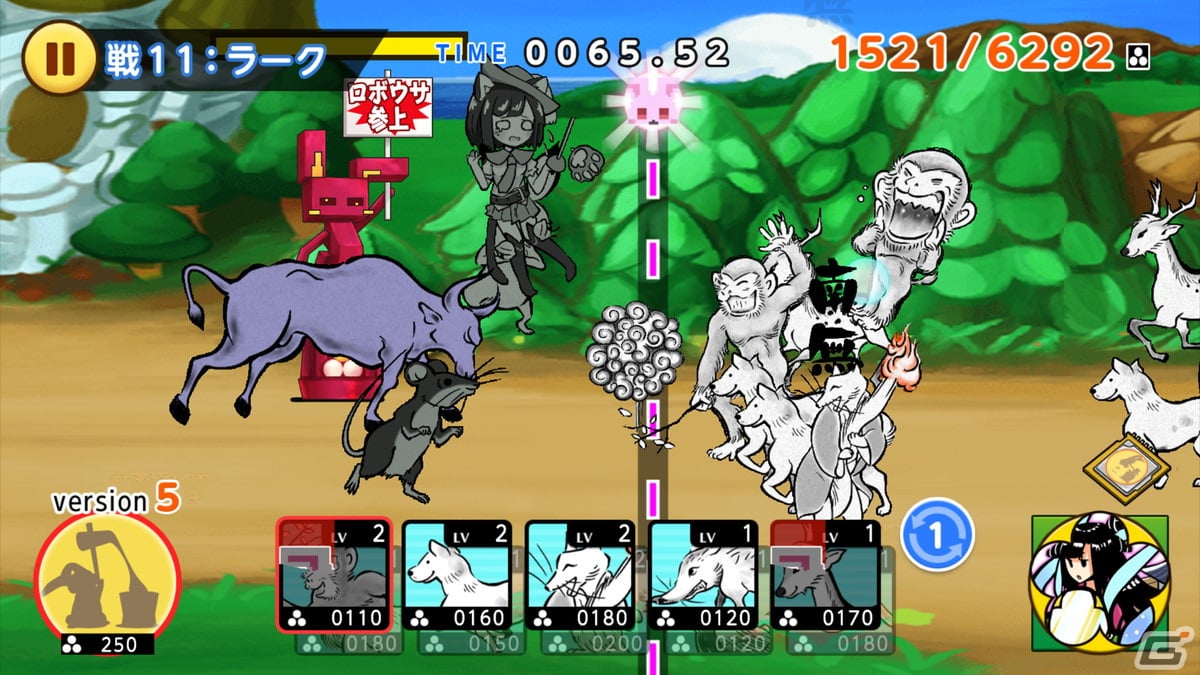 絵巻物がモチーフのケモノで戦うタワーディフェンス「超獣ギガ大戦」のiOS版が配信開始！の画像7