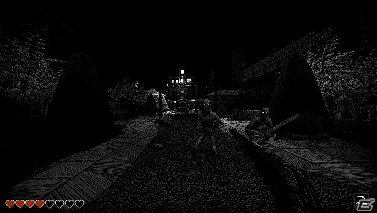 白黒のペンとインクで描かれたスタイルのユニークなビジュアルのFPS「KINGDOM of the DEAD」がSteam向けに本日リリースの画像11