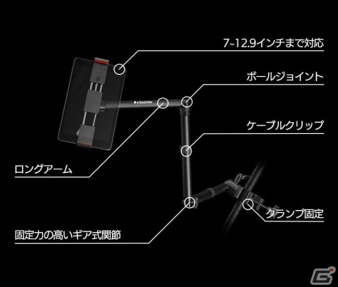誰もが一度は夢見る寝ながらゲームを実現！天板やポールに設置できるタブレットアームが登場の画像2