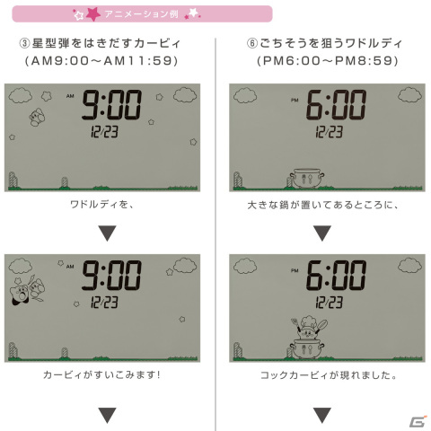 おなじみのBGMに合わせてカービィと仲間たちが動くデジタル時計「アラームデジタルR81/星のカービィ」が3月中旬に発売！の画像5