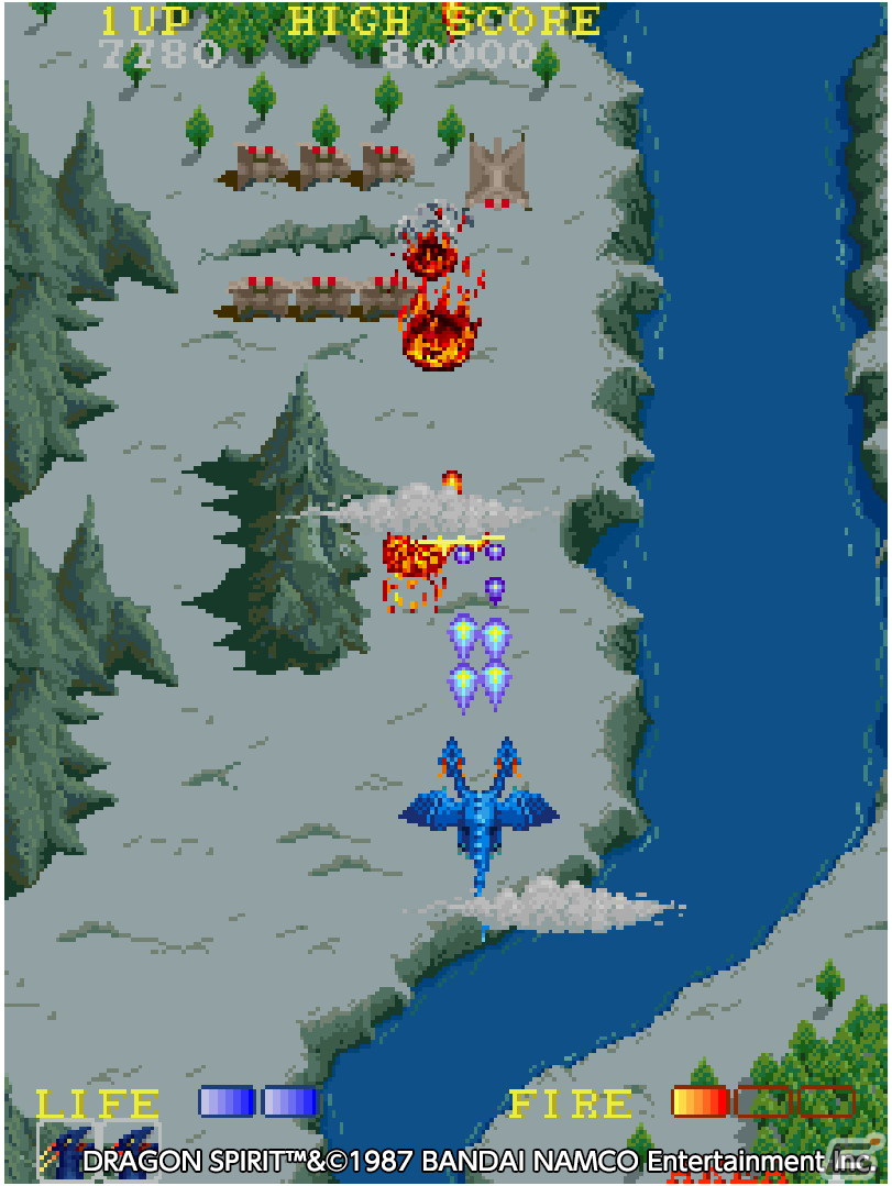 ブルードラゴンに姿を変えて戦う縦スクロールSTG「アーケードアーカイブス ドラゴンスピリット」が3月3日に配信！の画像3