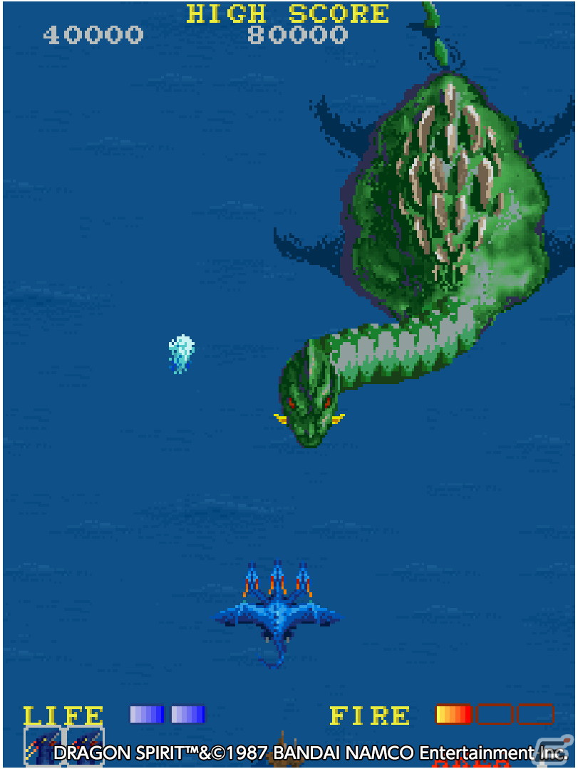 ブルードラゴンに姿を変えて戦う縦スクロールSTG「アーケードアーカイブス ドラゴンスピリット」が3月3日に配信！の画像4