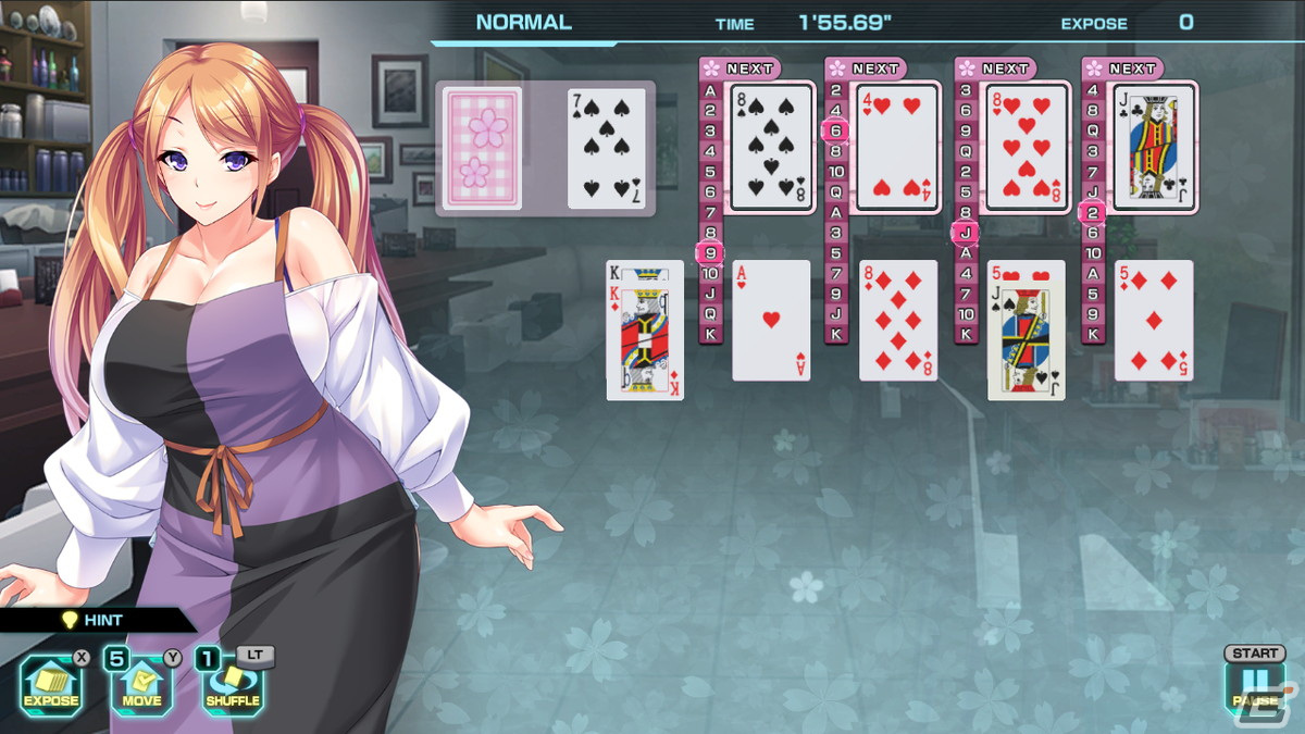 Steam「Pretty Girls Four Kings Solitaire」が配信開始！シリーズお馴染みのドレッシングルームにて複数キャラクターが配置可能にの画像2