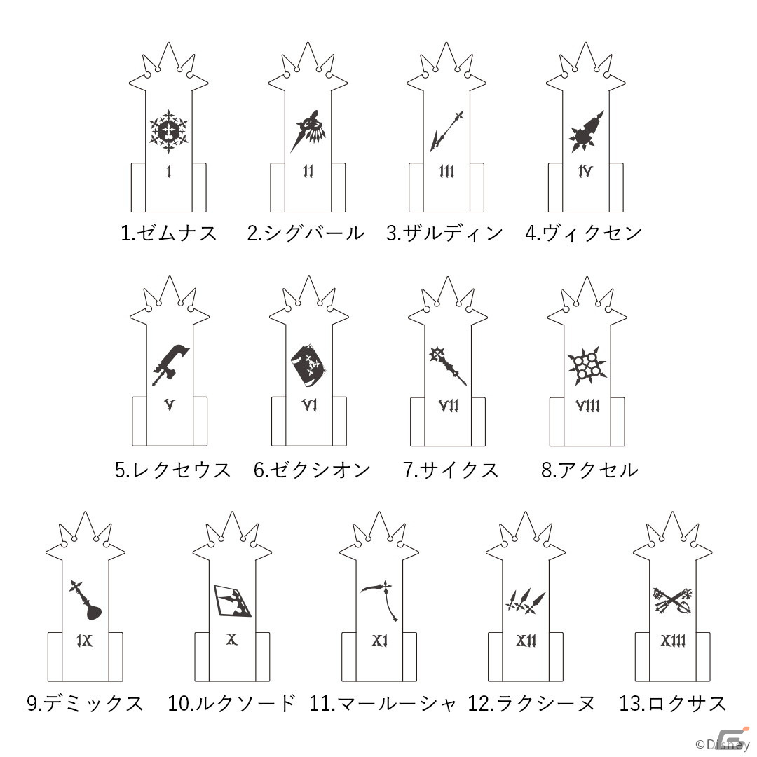 「キングダム ハーツ」よりXIII機関をモチーフにしたネックレスが登場！好きなメンバー固有のマークが刻印可能の画像2