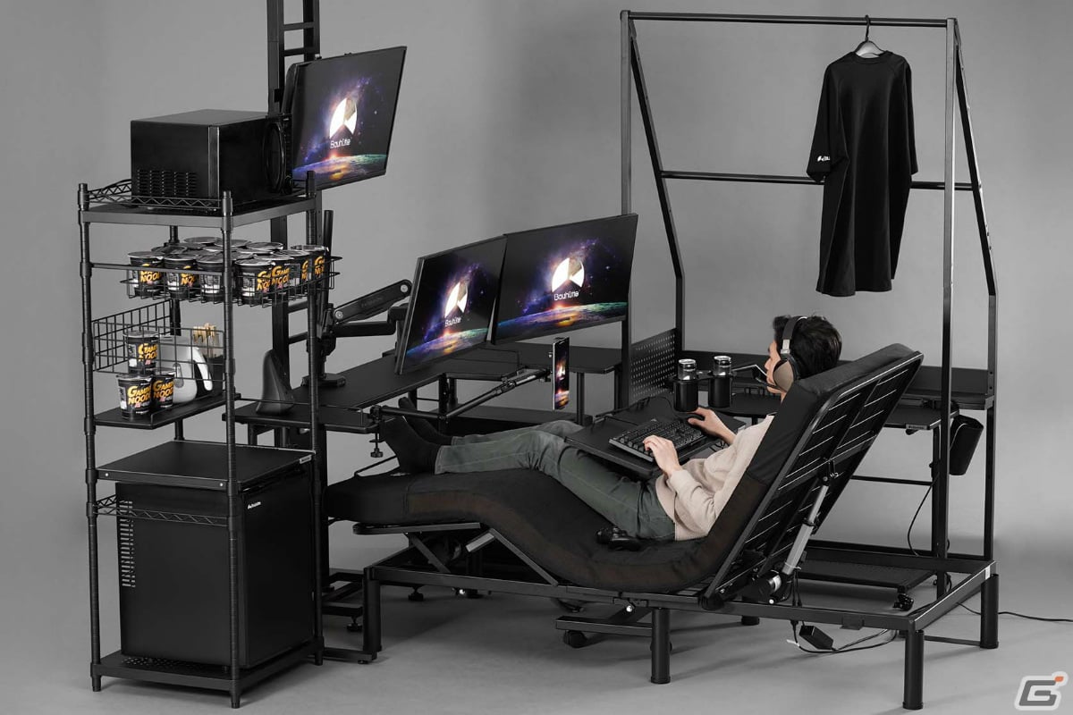 Bauhutteの「電動ゲーミングベッド」が発売！背中と足のリクライニングが別々に可動する2モーター式の画像2
