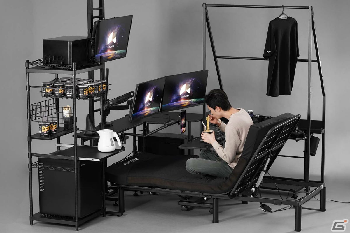 Bauhutteの「電動ゲーミングベッド」が発売！背中と足のリクライニングが別々に可動する2モーター式の画像4