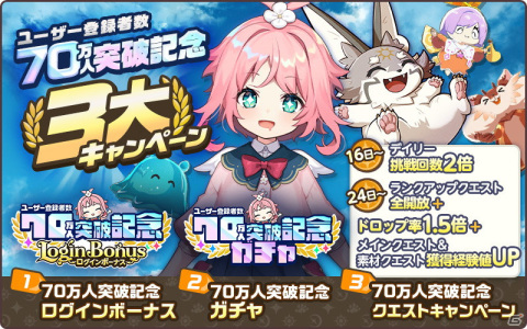 「天啓パラドクス」にてユーザー登録者数70万人突破キャンペーンが実施！イベント「従輝聖のエトス」も開催の画像1