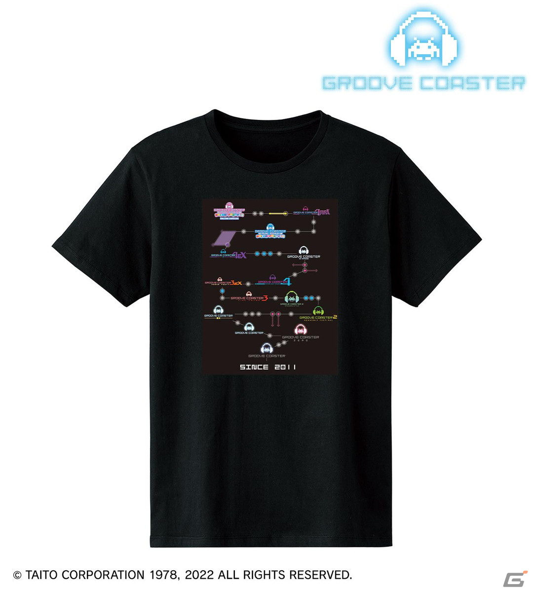 「グルーヴコースター」の歴代ロゴがプリントされたTシャツと10周年ロゴのプリントパーカーが登場！の画像2