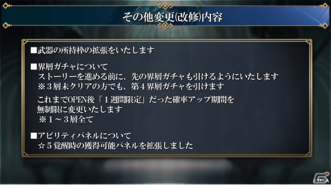 多数の改修項目や新武器種“符”などが紹介された「シン・クロニクル」4章公開直前生放送情報まとめの画像22