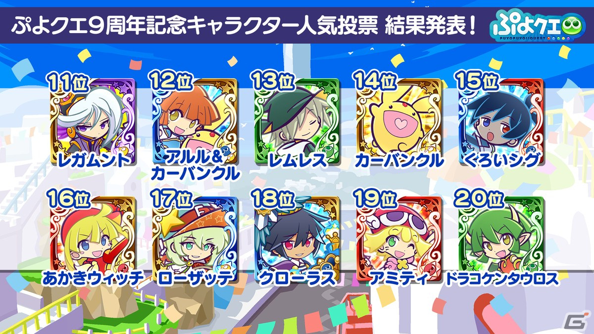 「ぷよクエ」9周年人気投票の結果が発表！メインストーリー第5部前編も7月27日より公開の画像10