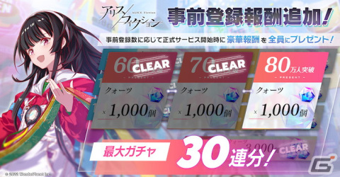 ヤミツキ光速パズルRPG「アリスフィクション」事前登録者数70万人突破！80万人突破でガチャ最大30連分相当のクォーツが貰えるの画像5