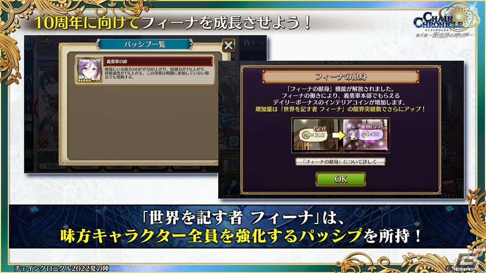 「チェインクロニクル」9周年生放送で第4部のフィーナ登場や「潜艦の世界篇」の情報が公開！の画像15
