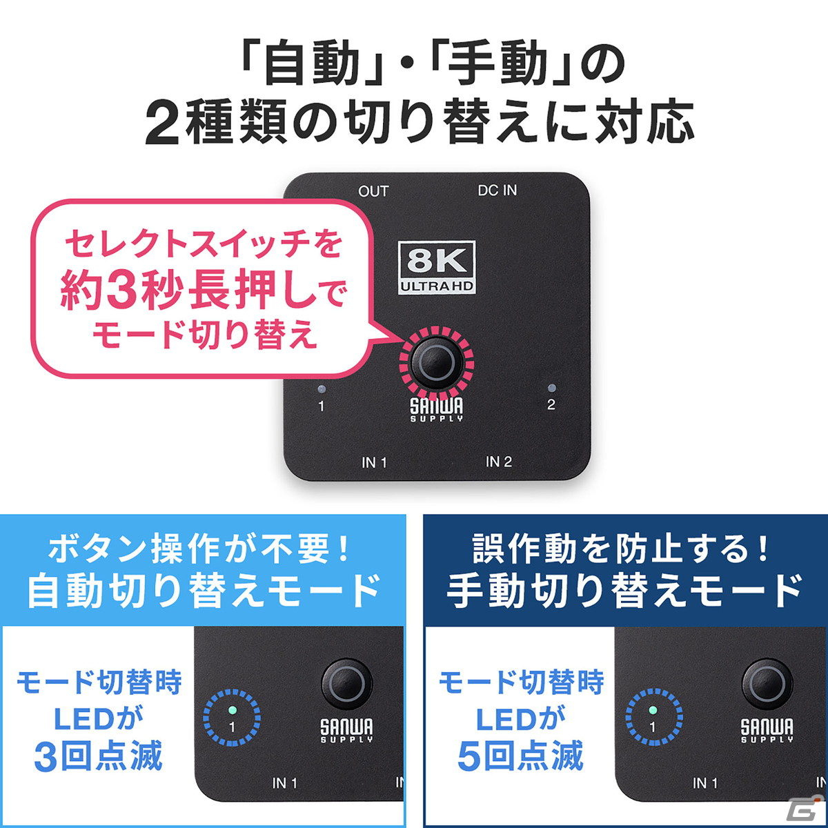 最新ゲーム機に適した8K/60Hz・4K/120Hz対応のHDMI切替器が発売！テレビのHDMI端子不足を手軽に解消の画像13