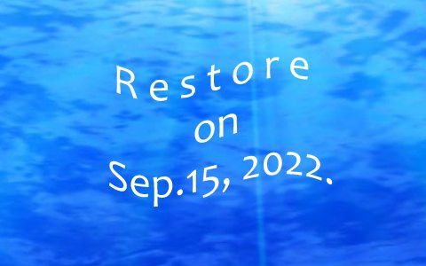 工画堂スタジオが海をモチーフとしたティザーサイトをオープン―中央には「Restore on Sep.15,2022.」の文字が