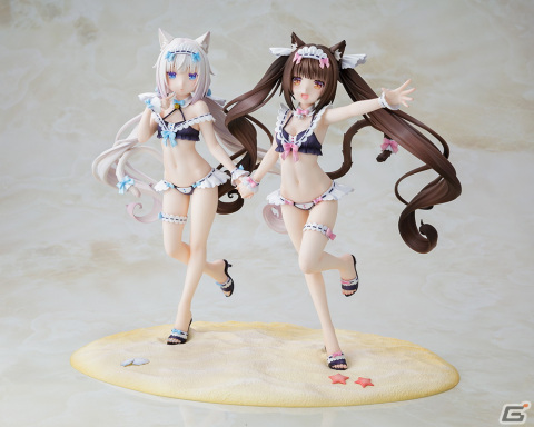 「ネコぱら」よりショコラ/バニラ メイド水着ver.フィギュアが登場！2体セットでは特製台座と手つなぎパーツが付属の画像13