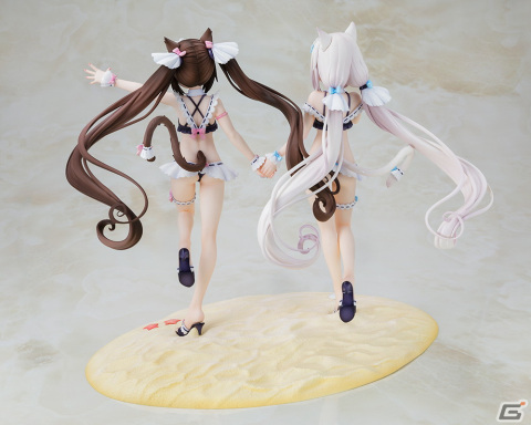 「ネコぱら」よりショコラ/バニラ メイド水着ver.フィギュアが登場！2体セットでは特製台座と手つなぎパーツが付属の画像14