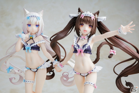 「ネコぱら」よりショコラ/バニラ メイド水着ver.フィギュアが登場！2体セットでは特製台座と手つなぎパーツが付属の画像15