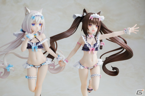 「ネコぱら」よりショコラ/バニラ メイド水着ver.フィギュアが登場！2体セットでは特製台座と手つなぎパーツが付属の画像17
