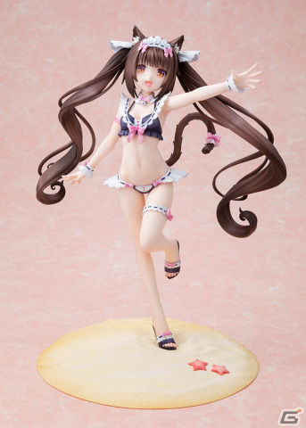 「ネコぱら」よりショコラ/バニラ メイド水着ver.フィギュアが登場！2体セットでは特製台座と手つなぎパーツが付属の画像2