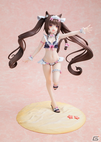 「ネコぱら」よりショコラ/バニラ メイド水着ver.フィギュアが登場！2体セットでは特製台座と手つなぎパーツが付属の画像3