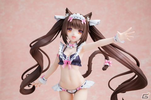 「ネコぱら」よりショコラ/バニラ メイド水着ver.フィギュアが登場！2体セットでは特製台座と手つなぎパーツが付属の画像5