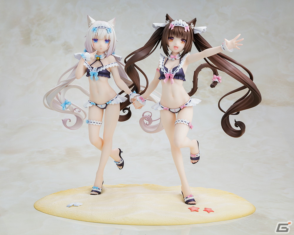 ネコぱら」よりショコラ/バニラ メイド水着ver.フィギュアが登場！2体