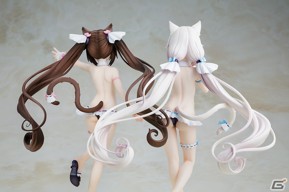 「ネコぱら」よりショコラ/バニラ メイド水着ver.フィギュアが登場！2体セットでは特製台座と手つなぎパーツが付属の画像18