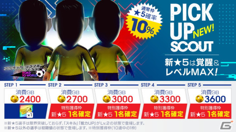 「サカつくRTW」得意戦術カウンターの新★5選手がレベルMAXで登場する「ピックアップスカウト」が開催！の画像1