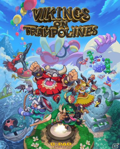 最大4人で遊べるトランポリン協力ACT「Vikings on Trampolines」が発表！「Owlboy」開発スタジオが贈る海賊たちの大冒険の画像1