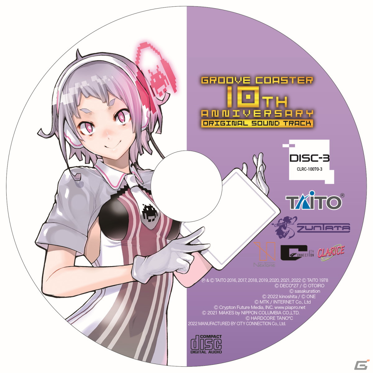 「グルーヴコースター10周年記念 オリジナルサウンドトラック」ユメ、セイネ、リンカがデザインされたディスクなど商品イメージが公開！の画像5