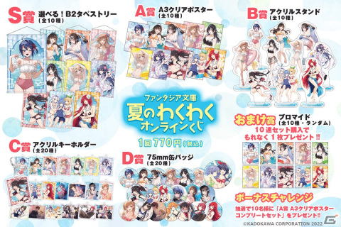 ファンタジア文庫人気作品のキャラが水着姿に！描き下ろしイラストを使用したオンラインくじが登場の画像2