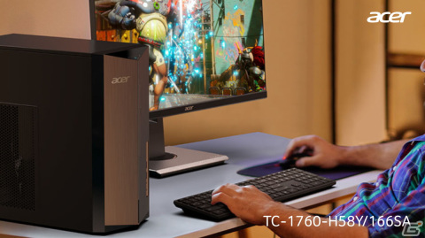 Acer、ゲーミングデスクトップPC「Aspire TC」シリーズから新モデル「TC-1760-H58Y/166SA」を発売―幅16.5mmのコンパクトサイズの画像1