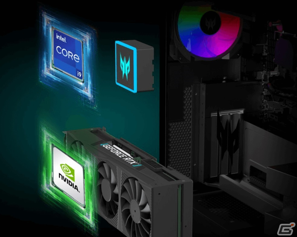 Acerから独自冷却ファンと水冷式CPUクーラー搭載のゲーミング