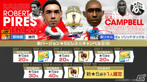 「サカつくRTW」レジェンド選手のピレスやキャンベルらが登場する「SUPER STAR FES LEGENDS」が開催！の画像1