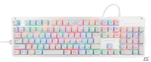 Cyberplugs NASRシリーズの白いゲーミングキーボードに静音仕様の「赤軸」モデルが登場―フルサイズ108キーで幅広い用途にの画像1