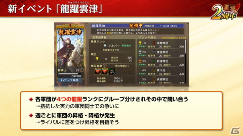 「三國志 覇道」2周年大型アップデートを実施！長期イベント「龍躍雲津」が開幕の画像2