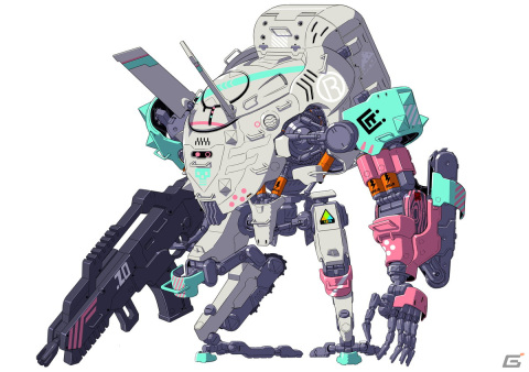 SYNDUALITY」neco氏原案のキャラクターや形部一平氏デザインのメカ