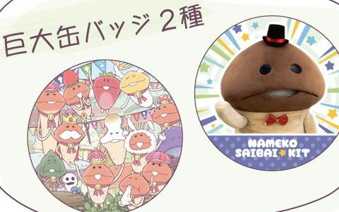 「なめこ栽培キット デジタルくじ」全国通販が実施！巨大な缶バッジやアクリルスタンドが当たる