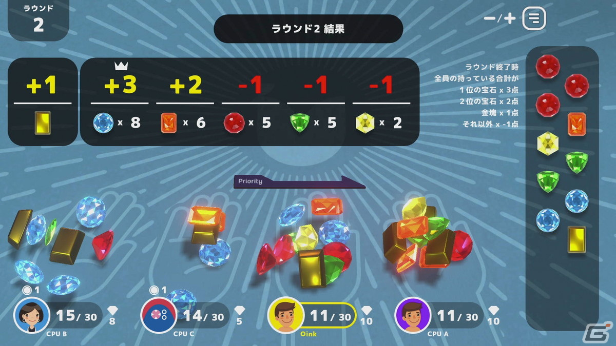 「レッツプレイ！オインクゲームズ」に価値ある宝石を見極めるオークションゲーム「ファフニル」が追加！の画像4