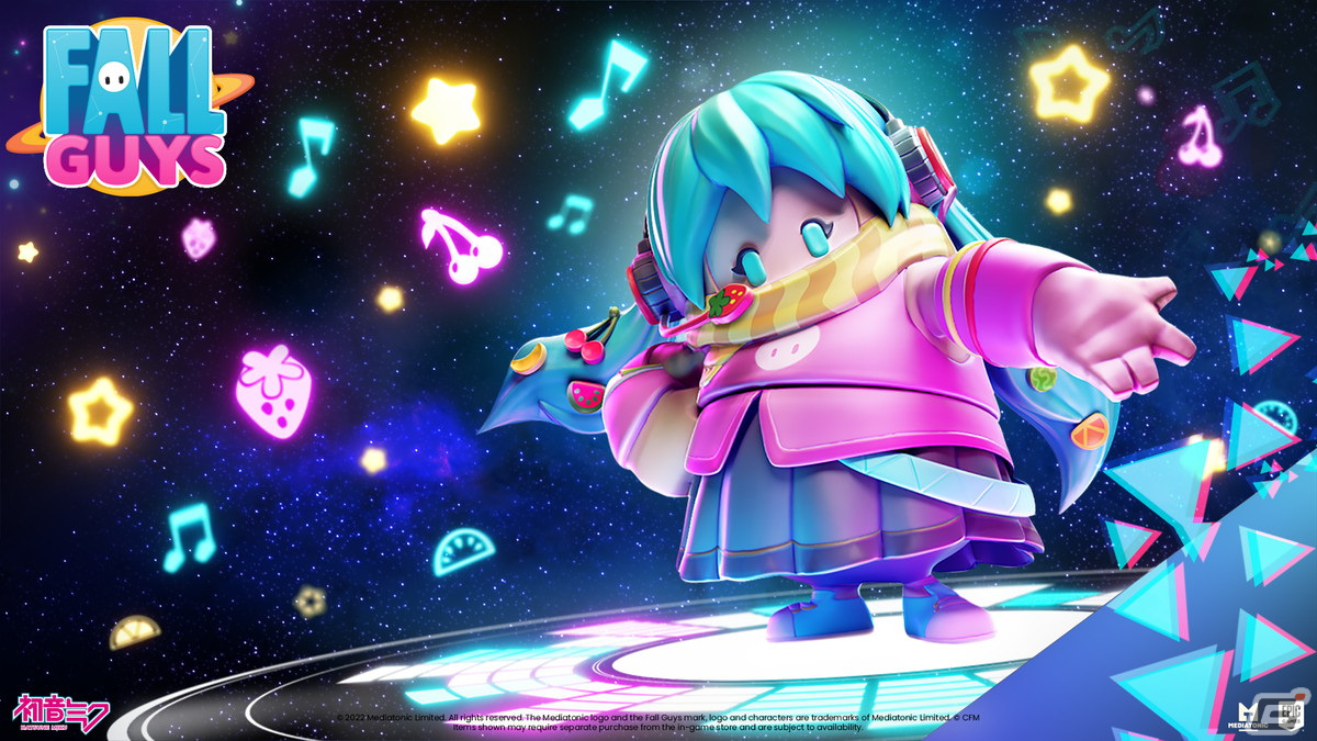 「Fall Guys」で初音ミクとのコラボイベント「未来のサウンド」が開催！コラボコスチュームなども登場の画像2