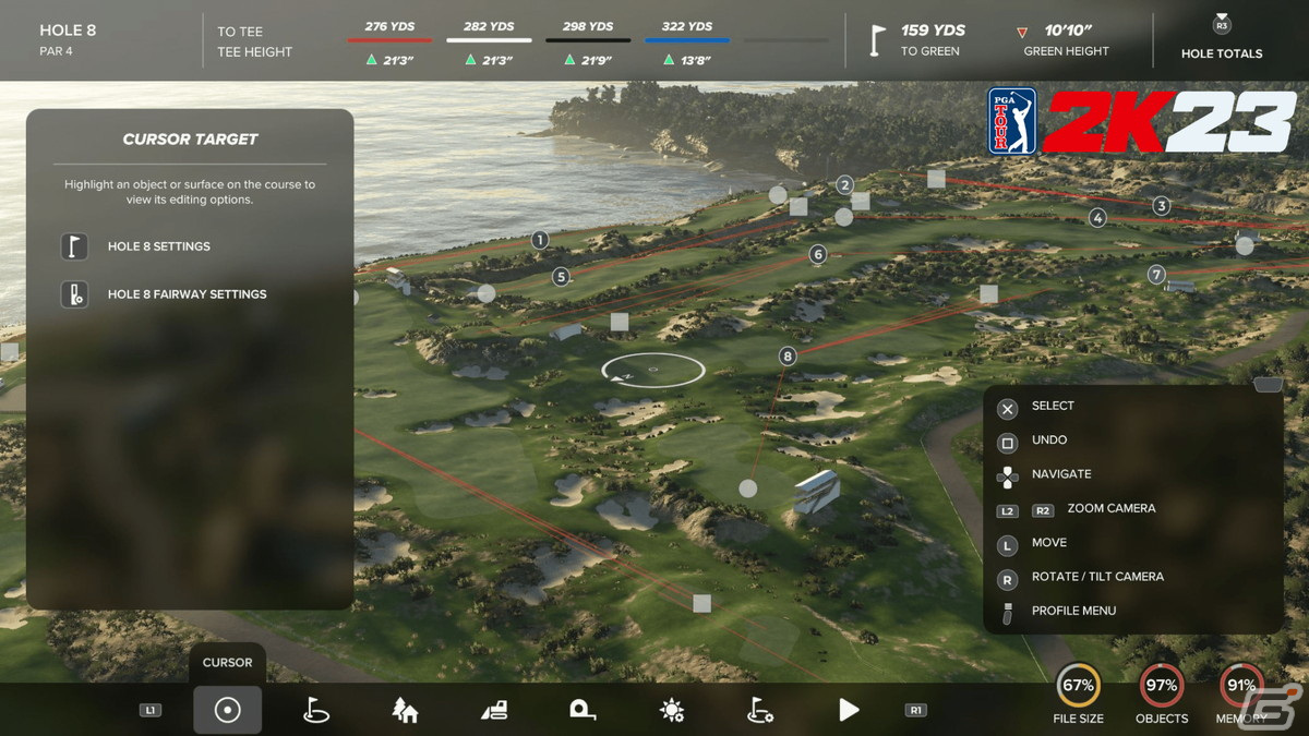 「ゴルフ PGAツアー 2K23」コースデザイナーモードのアップグレード情報が公開！インターフェースの刷新や新たなスプラインツールなどの画像6