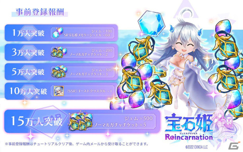 3D放置RPG「宝石姫Reincarnation」の正式サービスがDMM GAMESで開始！リリース記念イベントもスタートの画像2