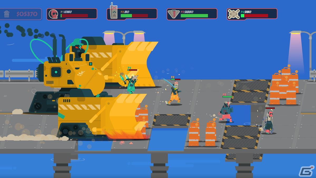 協力してゴミを回収するベルトスクロールACT「PixelJunk Scrappers Deluxe」の体験版がSteam Next Festにて配信中！の画像2