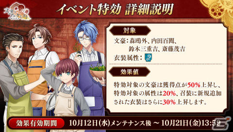 「文豪とアルケミスト」でイベント「調査任務『甘いお菓子に思いを込めて』」と限定召装「甘いお菓子に思いを込めて」が同時開催の画像2