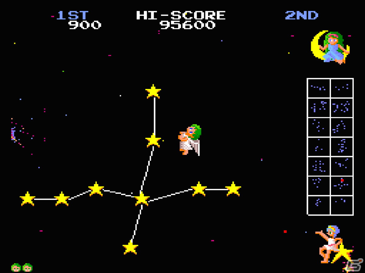 「アーケードアーカイブス 悪戯天使」がPS4/Switchで11月4日より配信！星を繋げて星座を完成させるアクションゲームの画像2