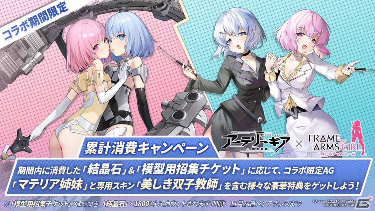 「アーテリーギア-機動戦姫-」とアニメ「フレームアームズ・ガール」のコラボ第2弾が開催！迅雷やアーキテクトたちが登場の画像6